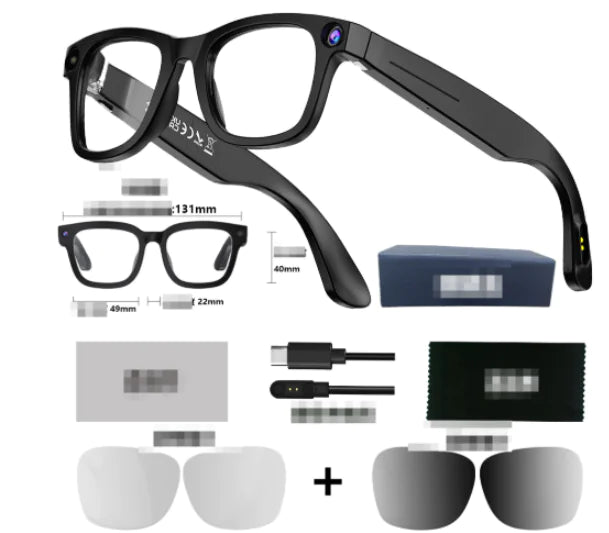 AI Camera Smart Glasses - HD Video Recording, Translation & Voice Control