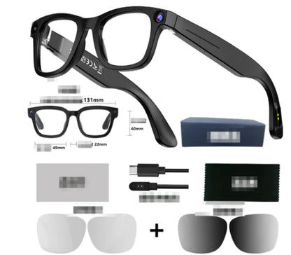 AI Camera Smart Glasses - HD Video Recording, Translation & Voice Control