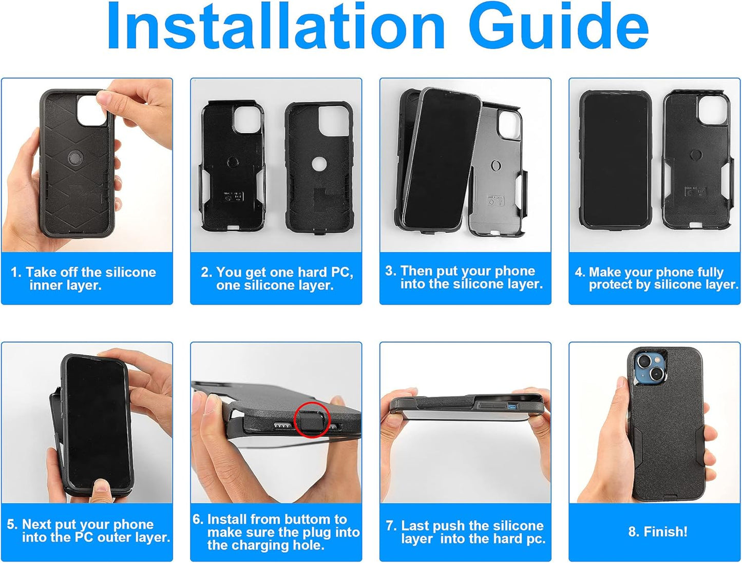 GREWORD iPhone 11 Pro Max Case with 2 Tempered Glass Screen Protectors - Heavy Duty Military Grade Protection 6.5"