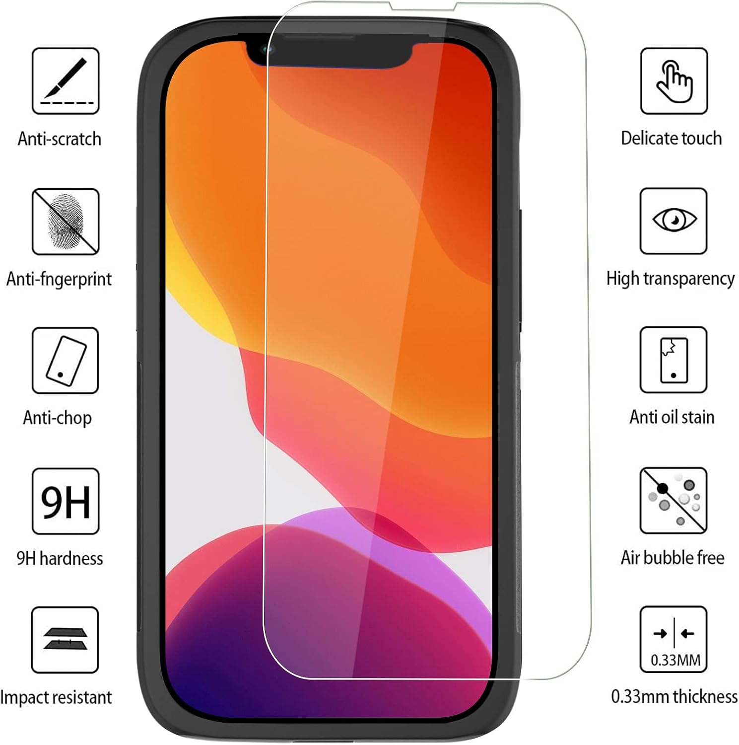 GREWORD iPhone 11 Pro Max Case with 2 Tempered Glass Screen Protectors - Heavy Duty Military Grade Protection 6.5"