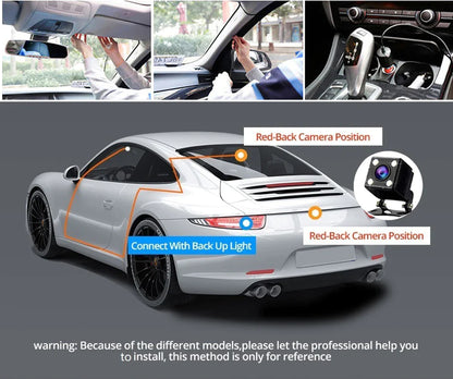 Dual Lens Dash Cam - HD 1080P Front & Rear Camera with G-Sensor