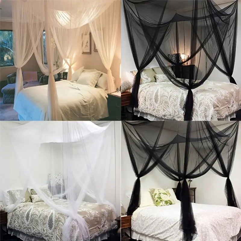 Elegant 4-Corner Mosquito Net Canopy - Luxury Bed Netting for Bedrooms