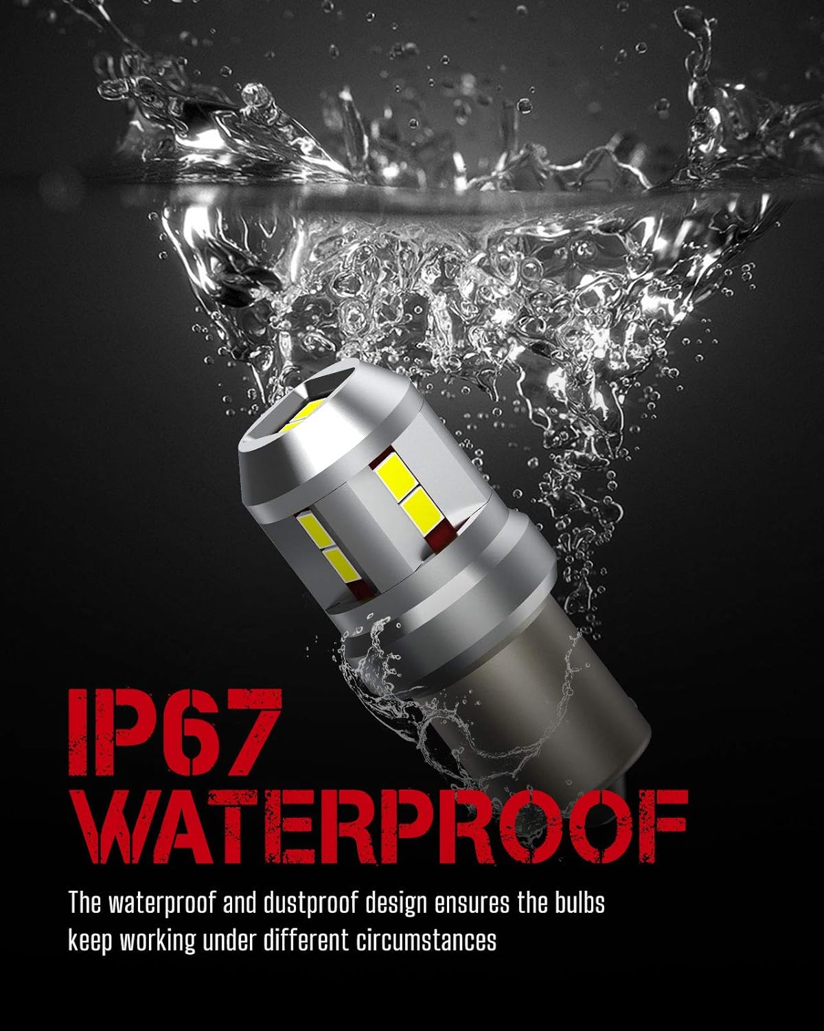 1156 LED Bulb - BA15S Tri-Color Brake, Tail & Backup Light (Amber/Red/White)