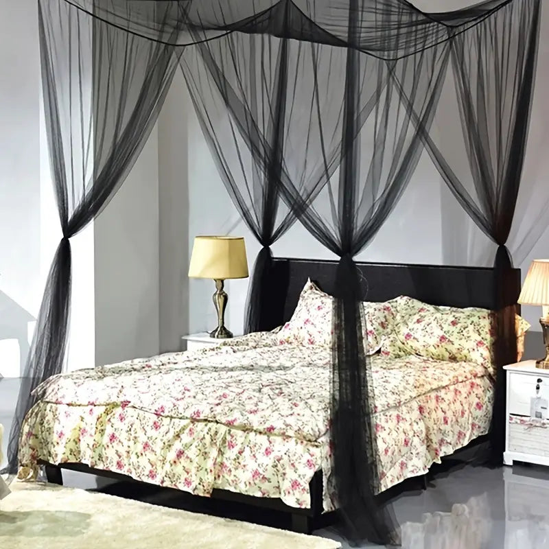 Elegant 4-Corner Mosquito Net Canopy - Luxury Bed Netting for Bedrooms