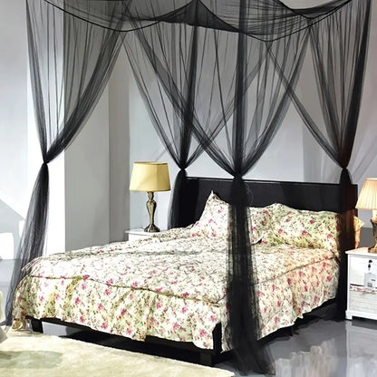 Elegant 4-Corner Mosquito Net Canopy - Luxury Bed Netting for Bedrooms