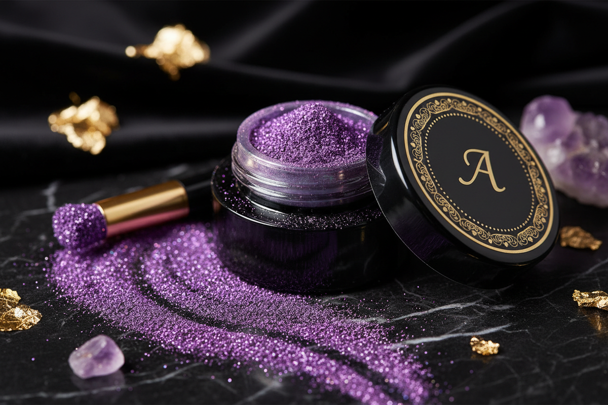 amethyst shimmer nail powder polish