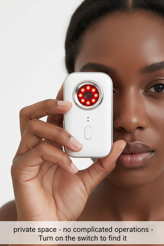 Black woman using detector device close-up