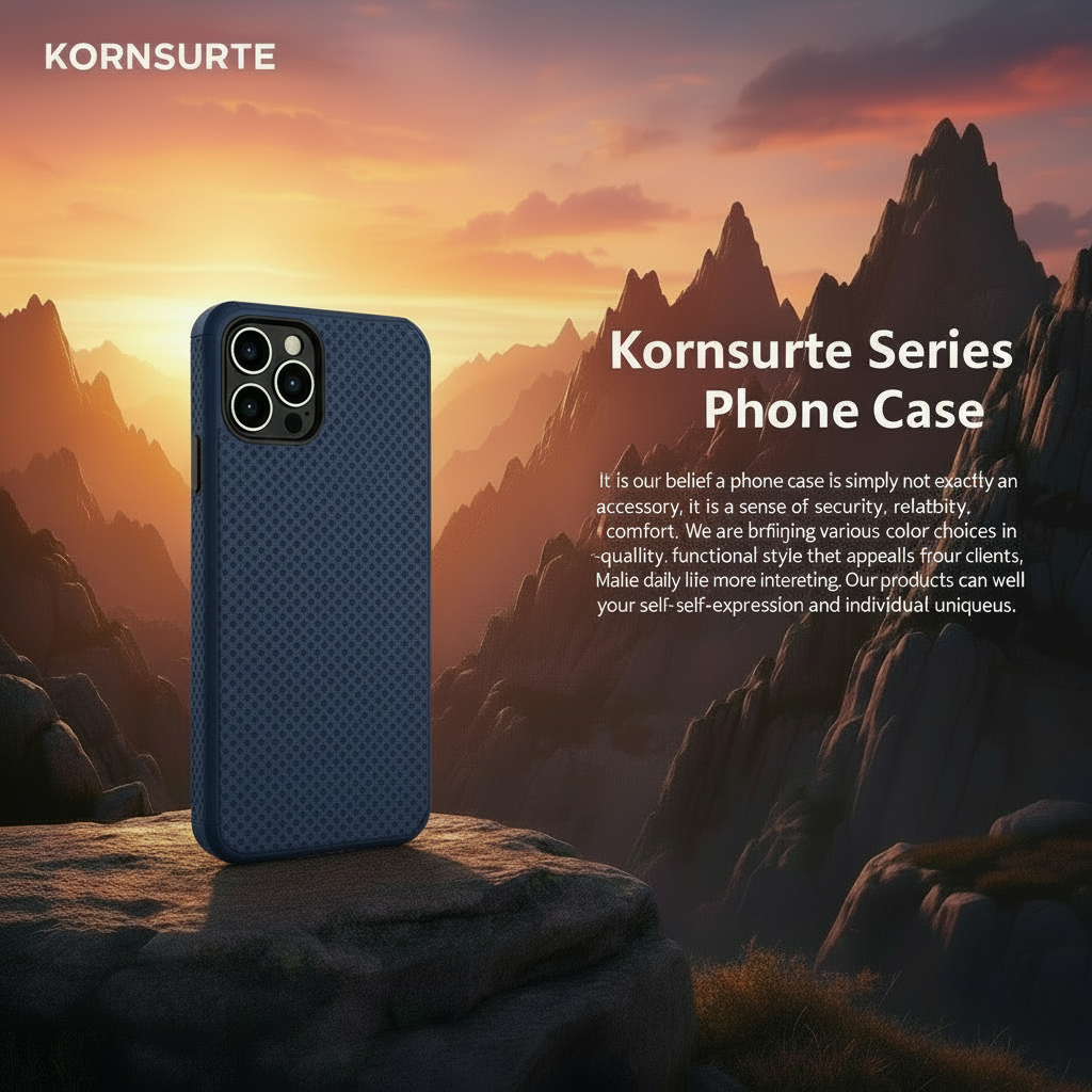 Dark Blue Kornsurte Case - Mountain Banner with Original Text