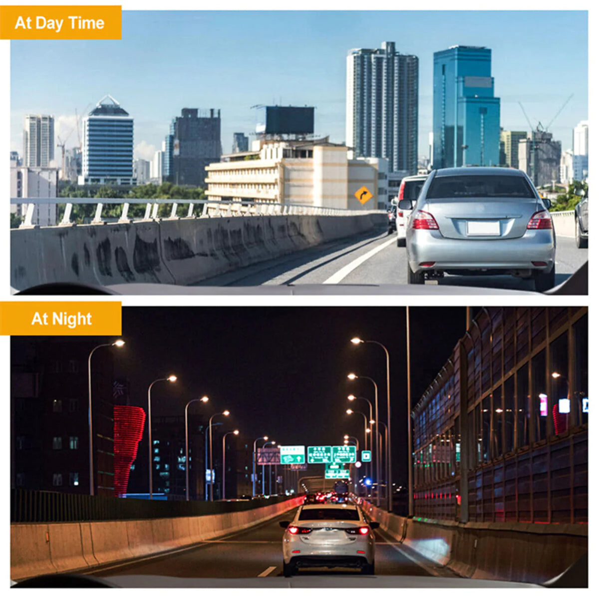 Dual Lens Dash Cam - HD 1080P Front & Rear Camera with G-Sensor