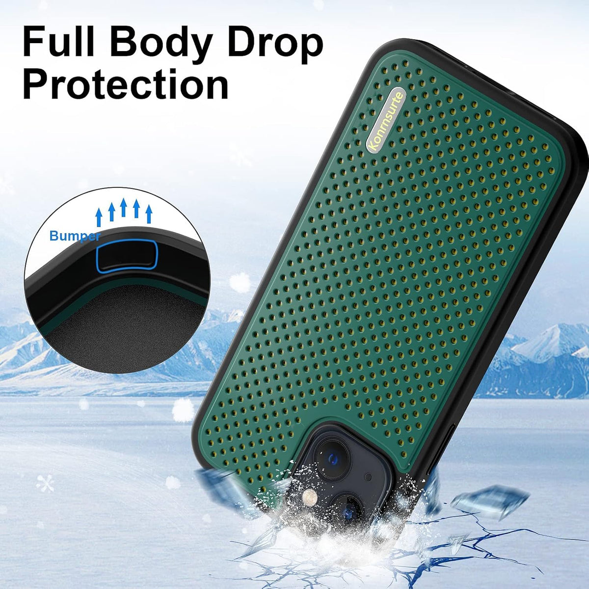 Kornsurte iPhone Cooling Case with Screen & Lens Protectors - Heat Dissipation