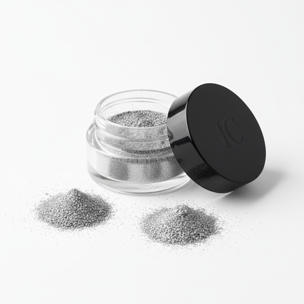 metalic silver nail powder polish