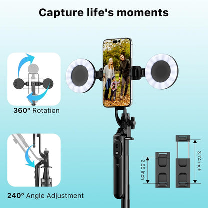 M MYBAT PRO 72" Auto Face Tracking Tripod - Professional Travel Stand with Remote & LED Light