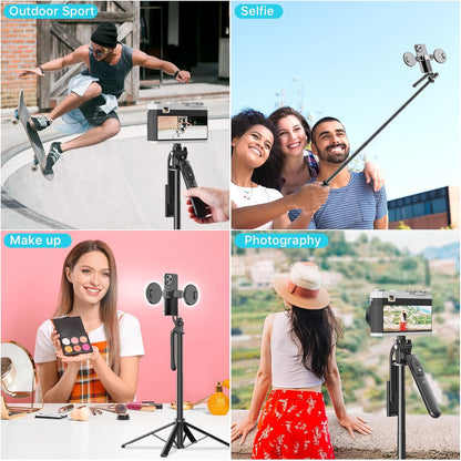 M MYBAT PRO 72" Auto Face Tracking Tripod - Professional Travel Stand with Remote & LED Light