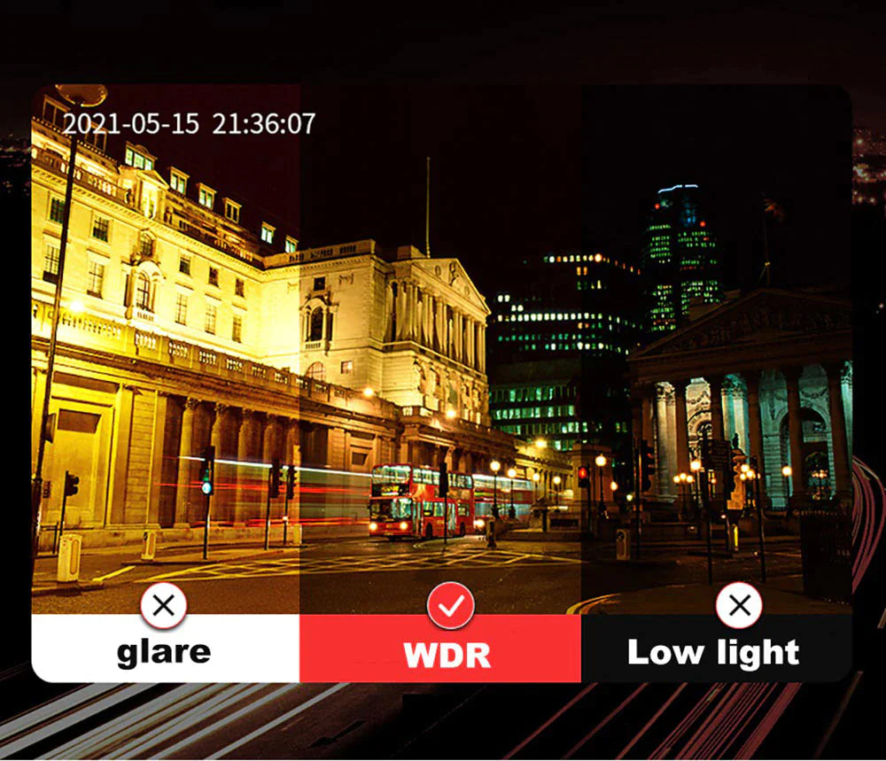 Dual Lens Dash Cam - HD 1080P Front & Rear Camera with G-Sensor