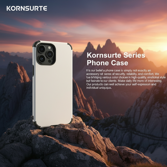 Smooth Solid White Kornsurte Case Mountain Banner