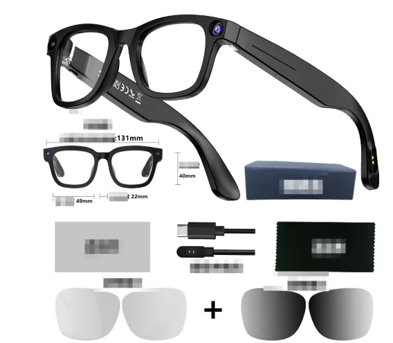 AI Camera Smart Glasses - HD Video Recording, Translation & Voice Control