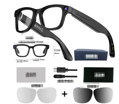 AI Camera Smart Glasses - HD Video Recording, Translation & Voice Control