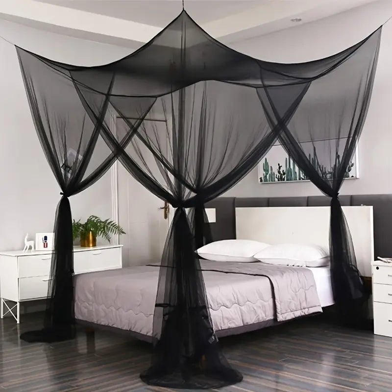 Elegant 4-Corner Mosquito Net Canopy - Luxury Bed Netting for Bedrooms