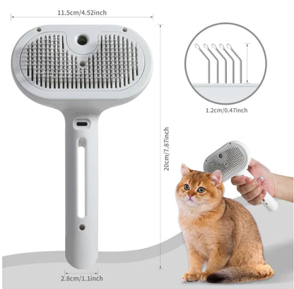 Pet Hair Spray Brush - 3-in-1 Grooming Tool for Dogs & Cats